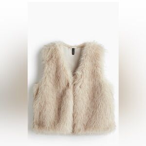 H&M Cream Faux Fur Vest